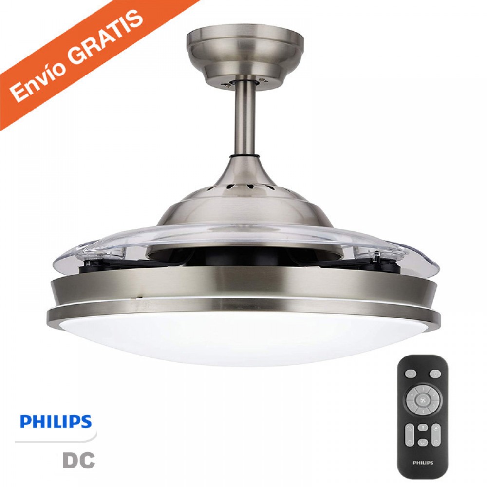 Ventilador de techo LED Bliss con aspas plegables Negro motor DC Philips